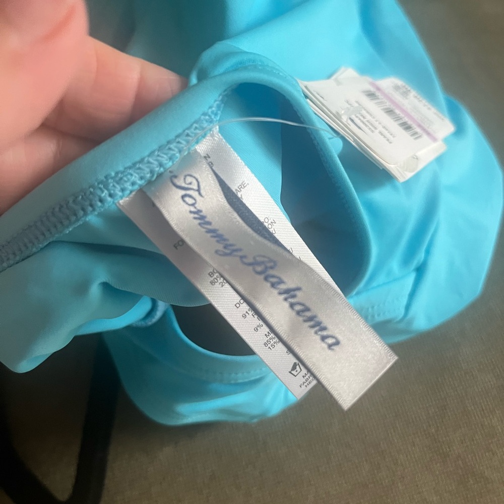 Aqua Blue high neck Women's Swimsuit by Tommy Bahama - Picture 8 of 10